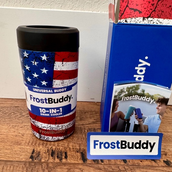 New in Box Frost Buddy Merica Universal Can Cooler Stainless Steel - Picture 1 of 8